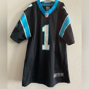 NFL Nike Carolina Panthers Jersey Youth L Large Cam Newton #1 Black On Field
